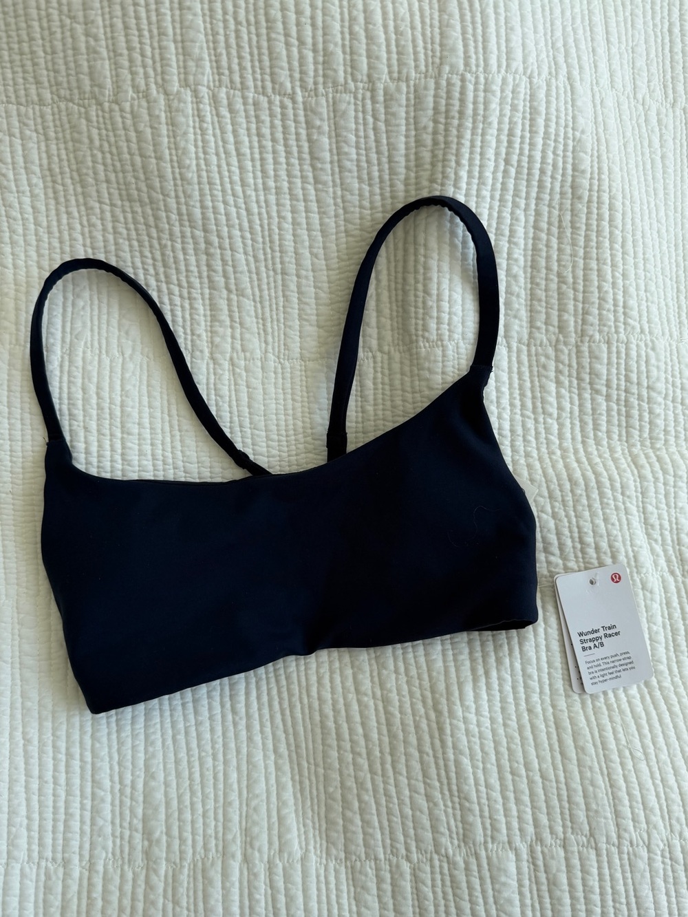 NWT lululemon wunder under strappy bra navy A/B cup size 2